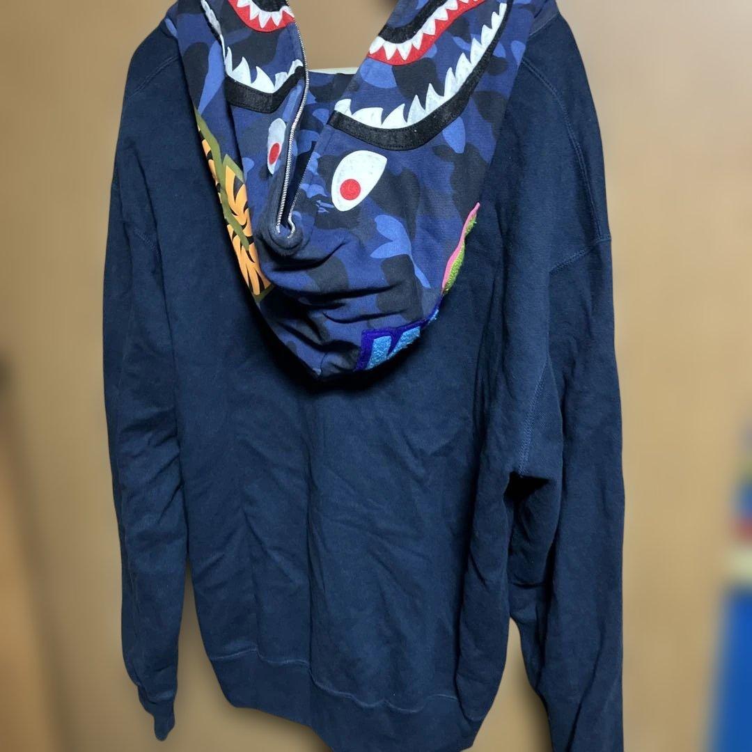 A BATHING APE シャーク　ジップパーカー/L/コットン