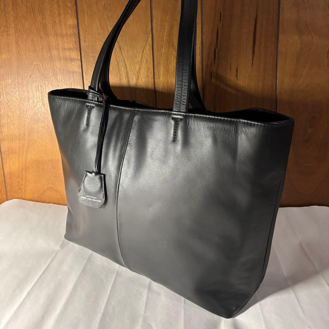 【新品同様】グリーンレーベルリラクシング　トートバッグ　レザー　黒　メンズ