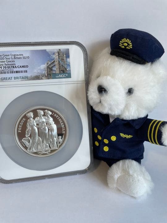 値下げしました！イギリス スリーグレイセス 大型5オンス 銀貨 スリーグレーセスの発行の背景と価格推移！ウィリアムワイオンの傑作