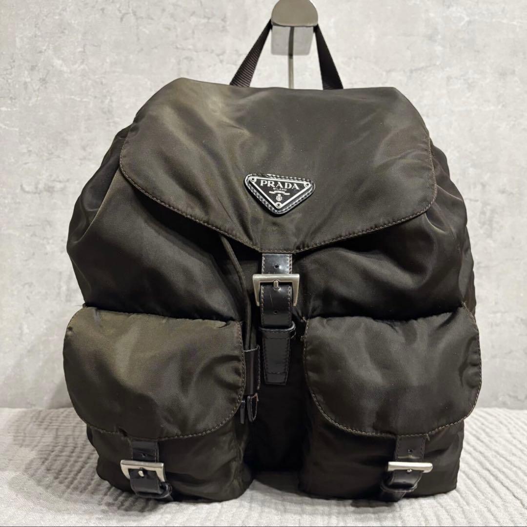 PRADA ミニリュック バックパック ロゴプレート ダークブラウン ナイロン 楽天市場】リュック（ブランドプラダ）（男女兼用バッグ｜バッグ
