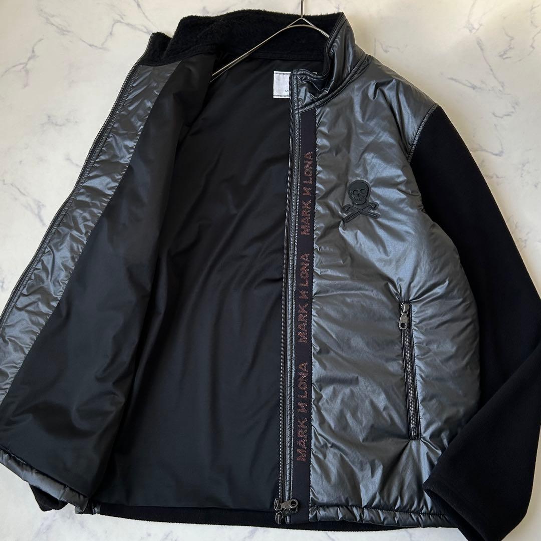 MARK & LONA ダウンジャケット ハイブリッド スカルロゴ ダブルジップ