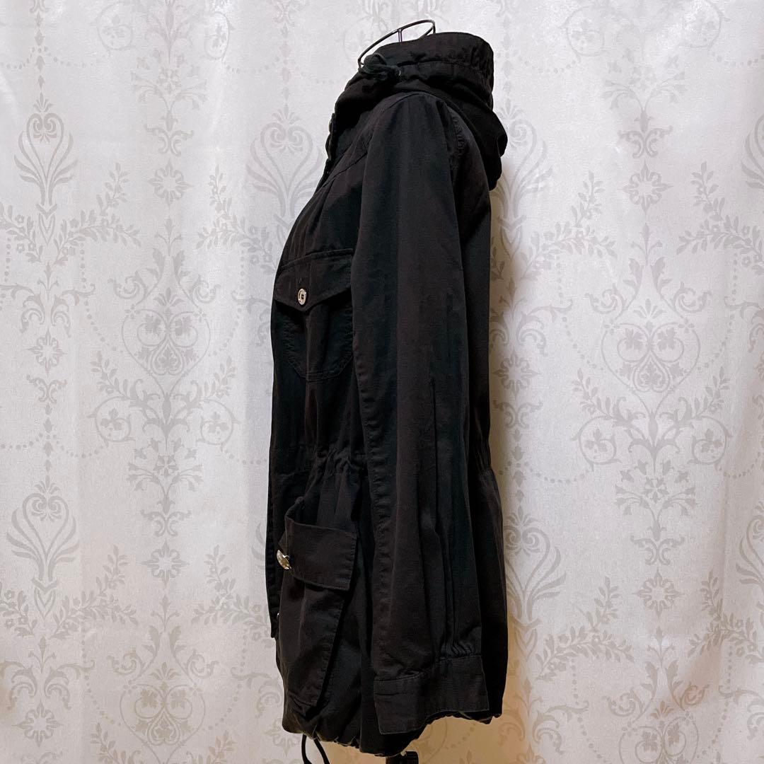 薄手 ミリタリーコート 黒 平成ギャルy2k ダークコア グランジ d.i.a系