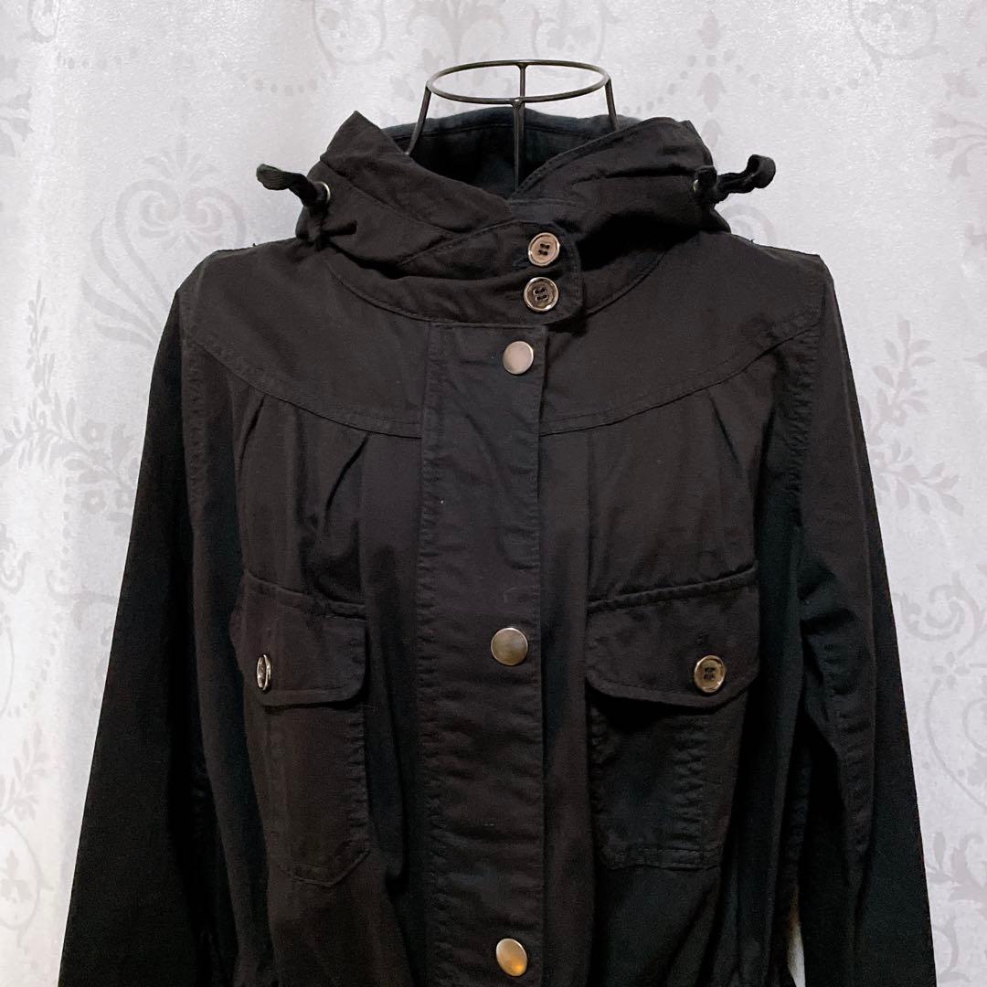 薄手 ミリタリーコート 黒 平成ギャルy2k ダークコア グランジ d.i.a系