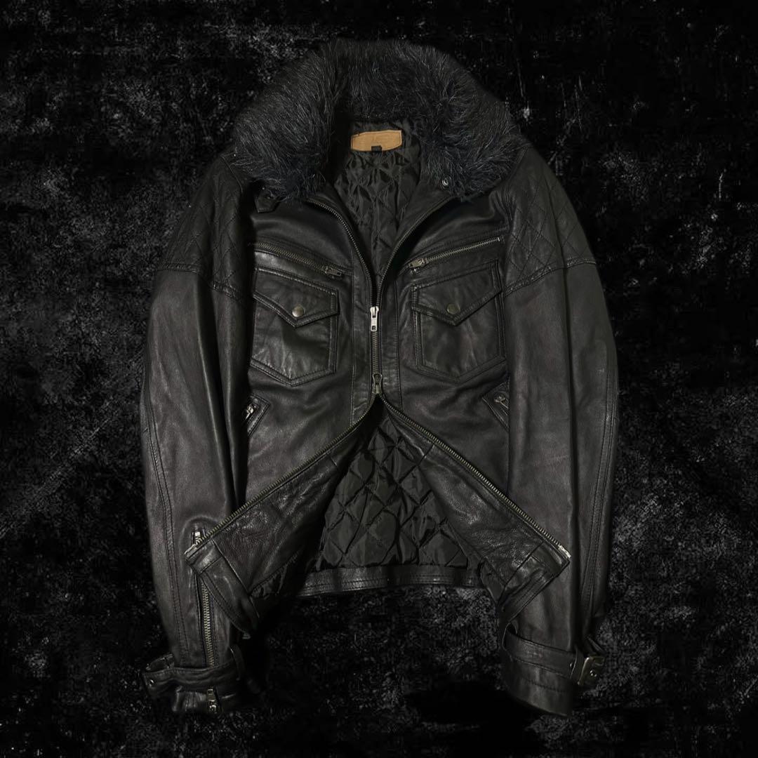 jackrose fur jacket archive 00s y2k 平成 00s archive far down jacket y2k 平成 ギャル 黒 ダウンジャケット