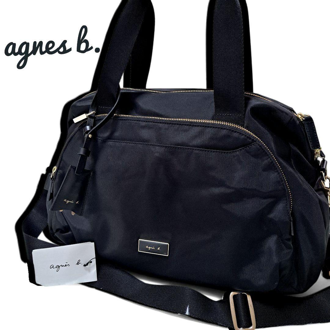 【極美品】【agnes b.】FT03‐02 2Wayボストンバッグ　チャーム付