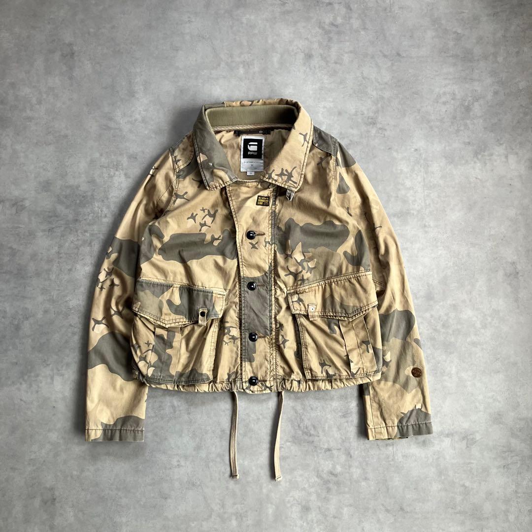 00s y2k g-star raw 短丈 カモフラ 迷彩 フライト ジャケット