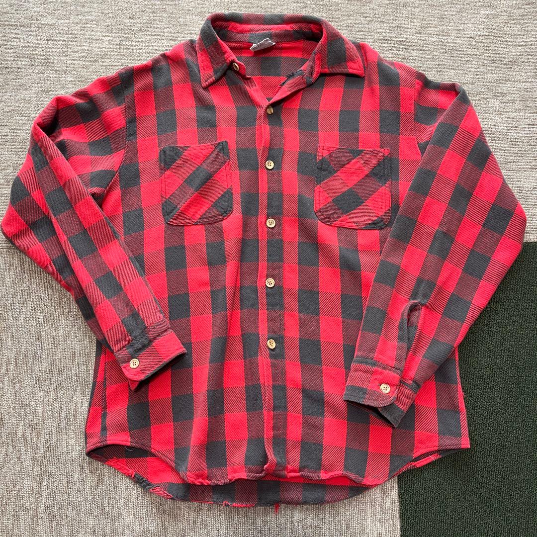 タ*ル様 【70s】BIG MAC 赤黒チェックネルシャツ M