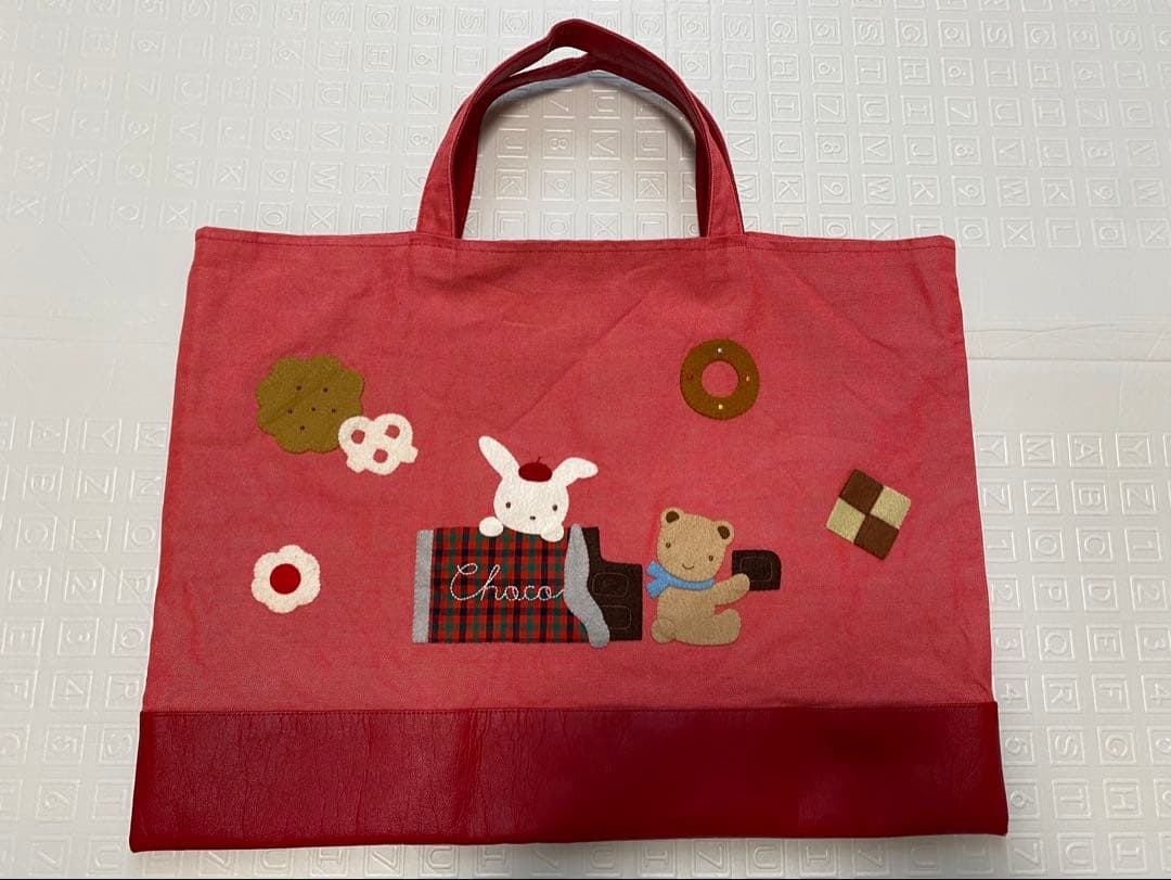 ファミリア　デニムバッグ　赤