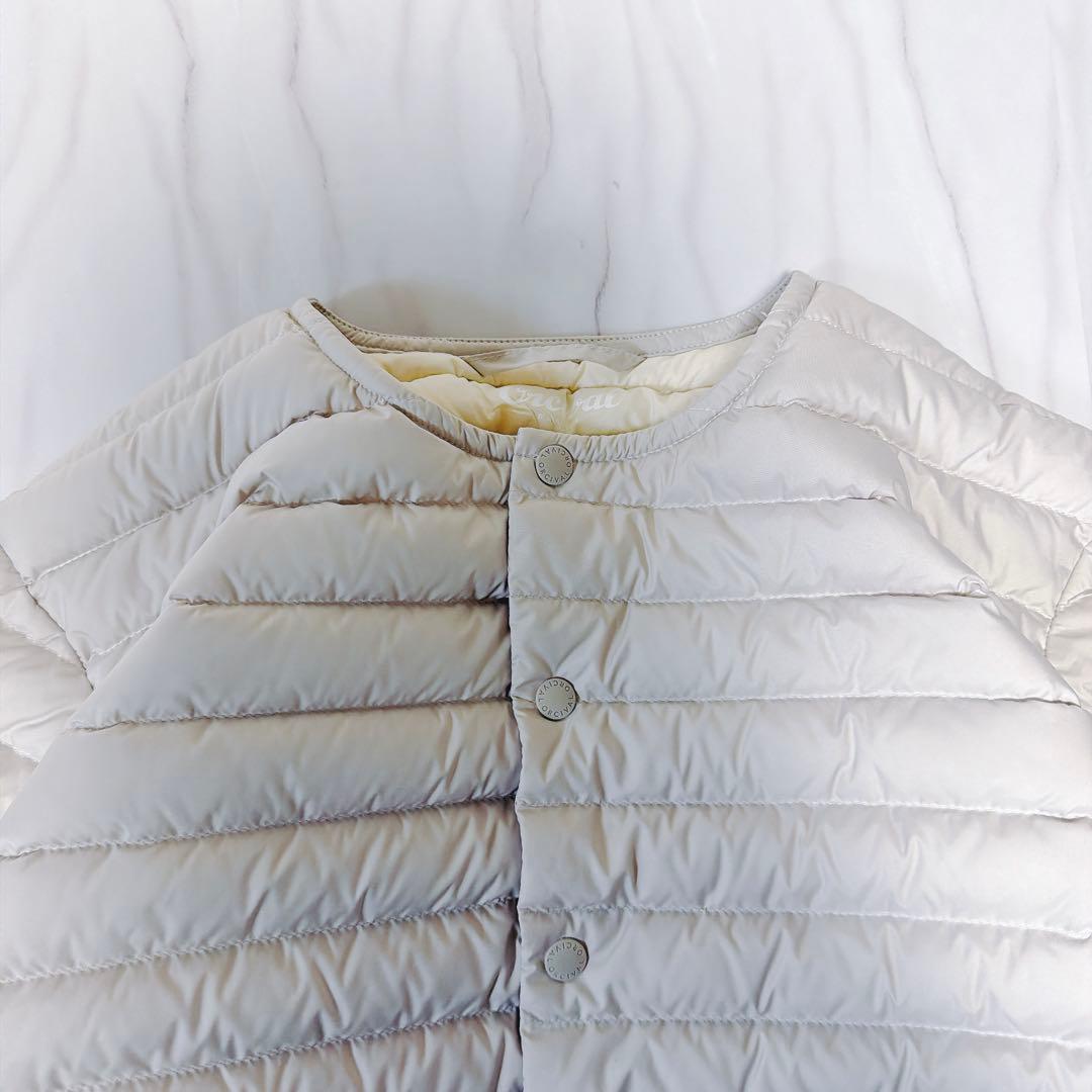 《美品》ORCIAL インナーダウンクルーネックジャケット ライトベージュ 1