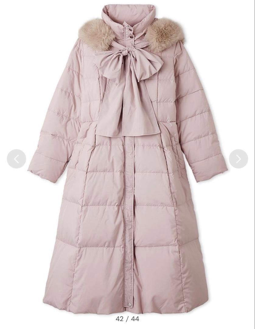 【オンライン完売品】フードリボンロングダウンコート