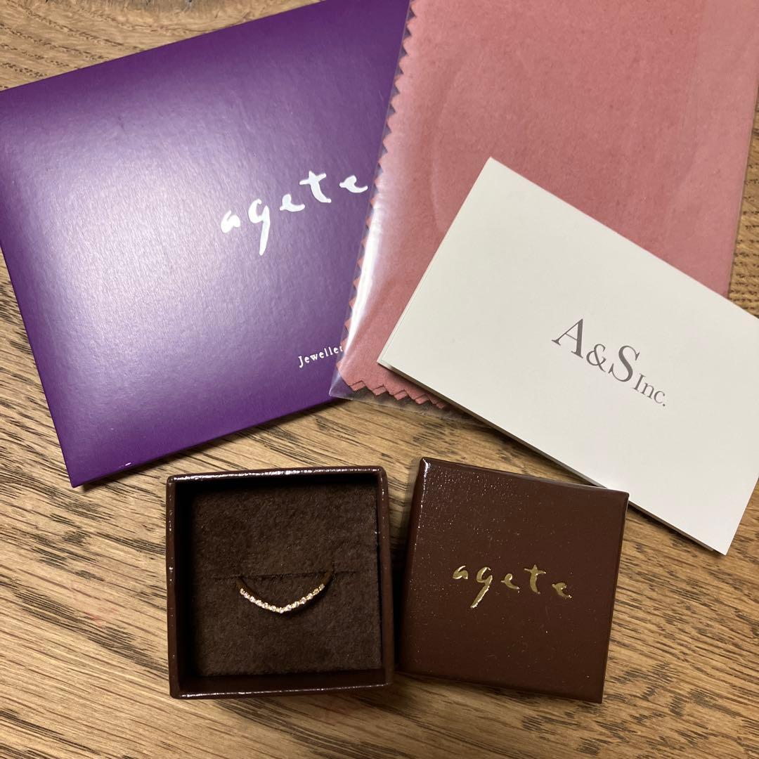 【保証書付き】agete 18Ｋダイヤモンドリング