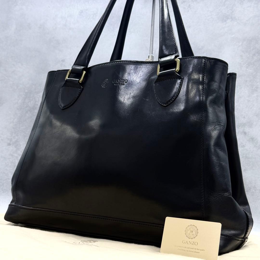 GANZO ガンゾ GUD オープントート 最高級レザー トートバッグ 黒