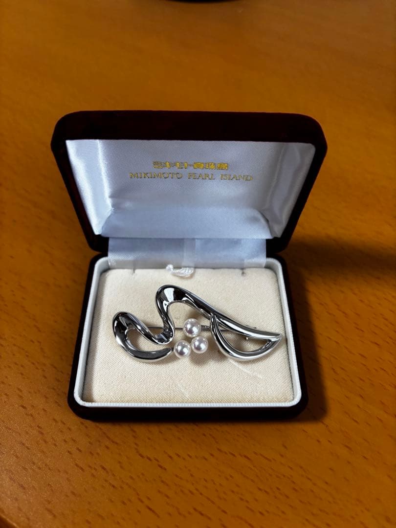 シルバー925 パール付きブローチ