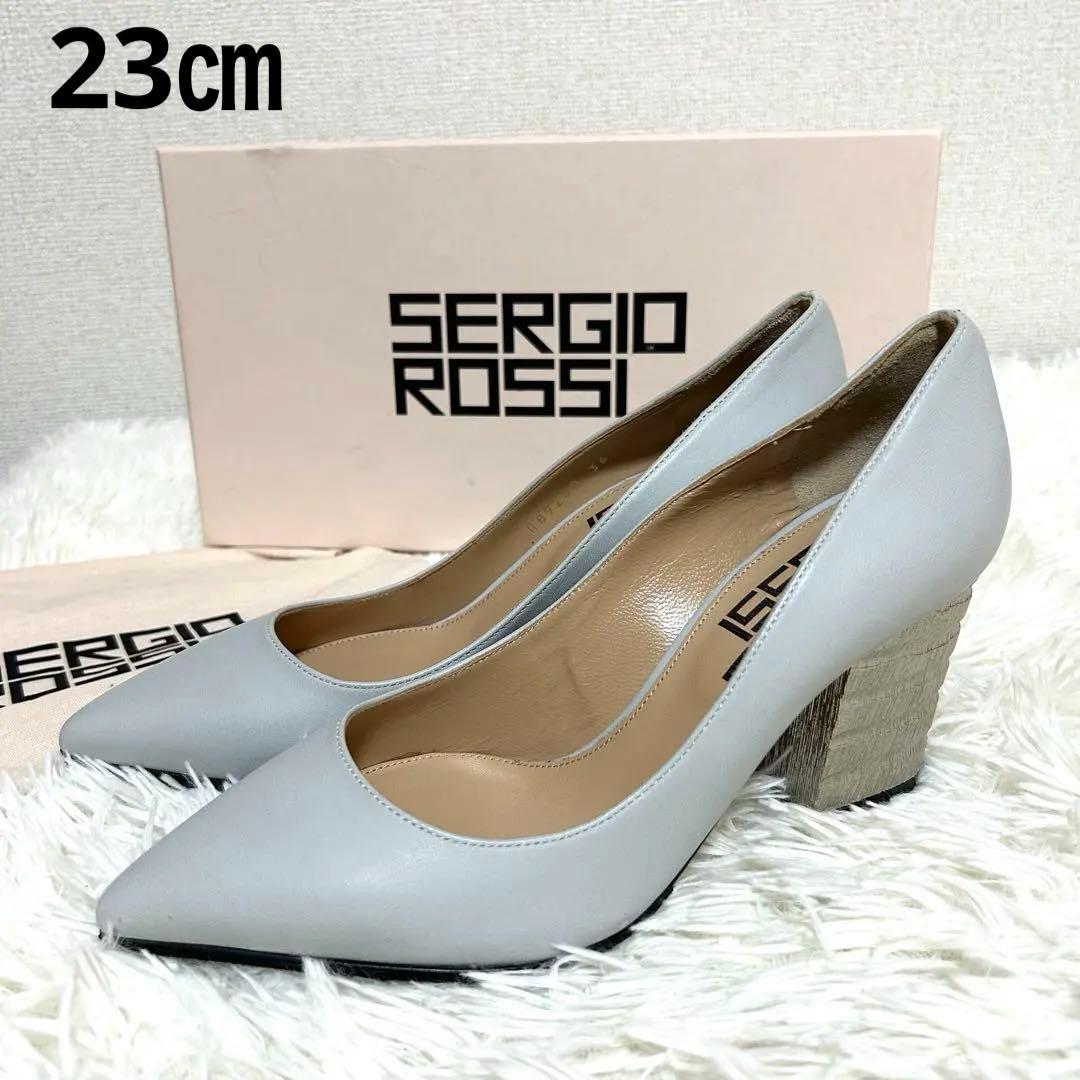 新品✨春に◎セルジオロッシ 36 太ヒール ポインテッドトゥ パンプス