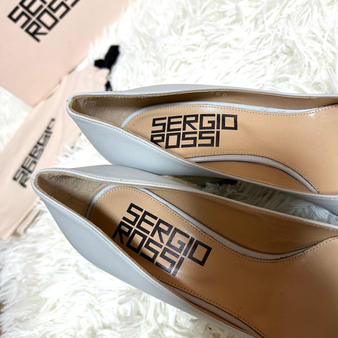 新品✨冬春に◎セルジオロッシ 36 太ヒール ポインテッドトゥ パンプス
