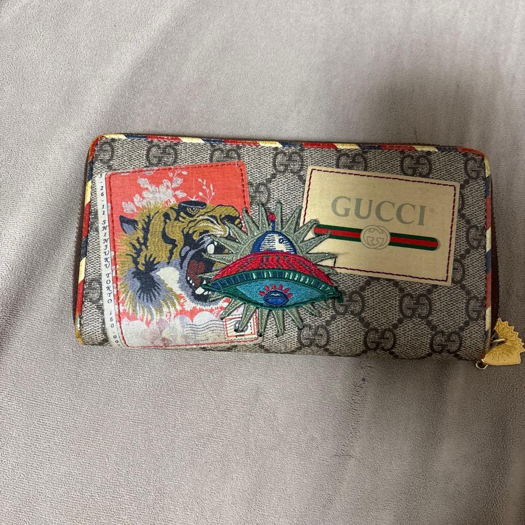 GUCCI グッチ 長財布 ナイトクーリエ UFO タイガー PVC GG柄