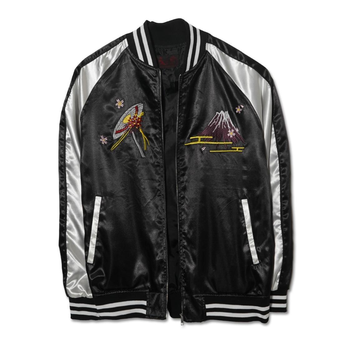 スカジャン☆M スーベニアジャケット 刺繍 ブルゾン 舞妓/BLACK - メルカリ