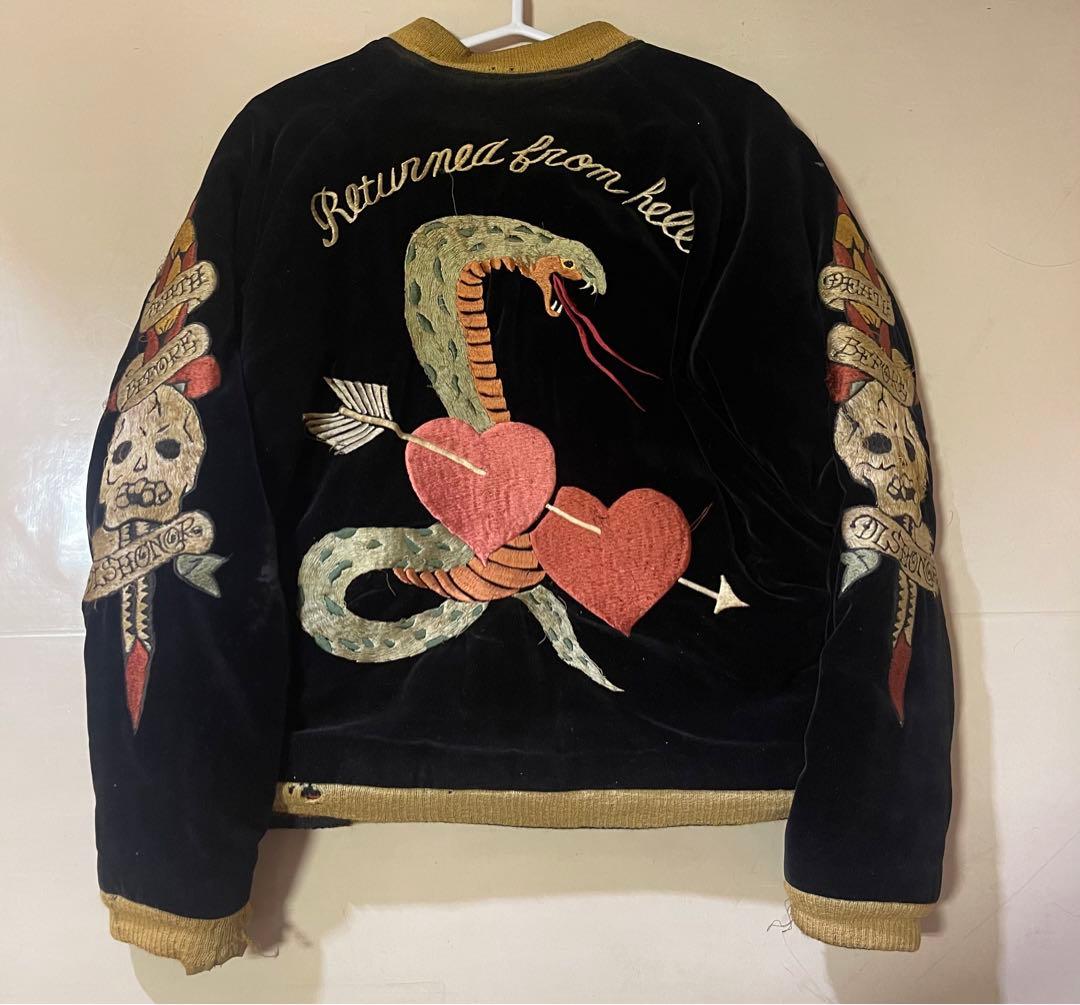 港商KOSHO&CO2006年別珍×サテンコブラ×虎 TT11201スカジャン