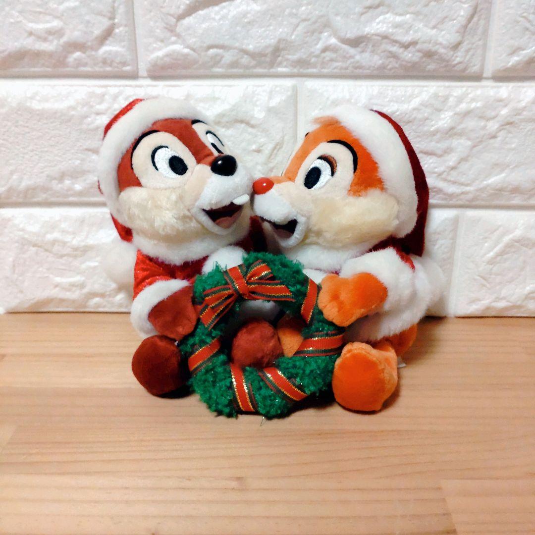 美品】 ディズニーストア チップ デール クリスマス サンタ リース