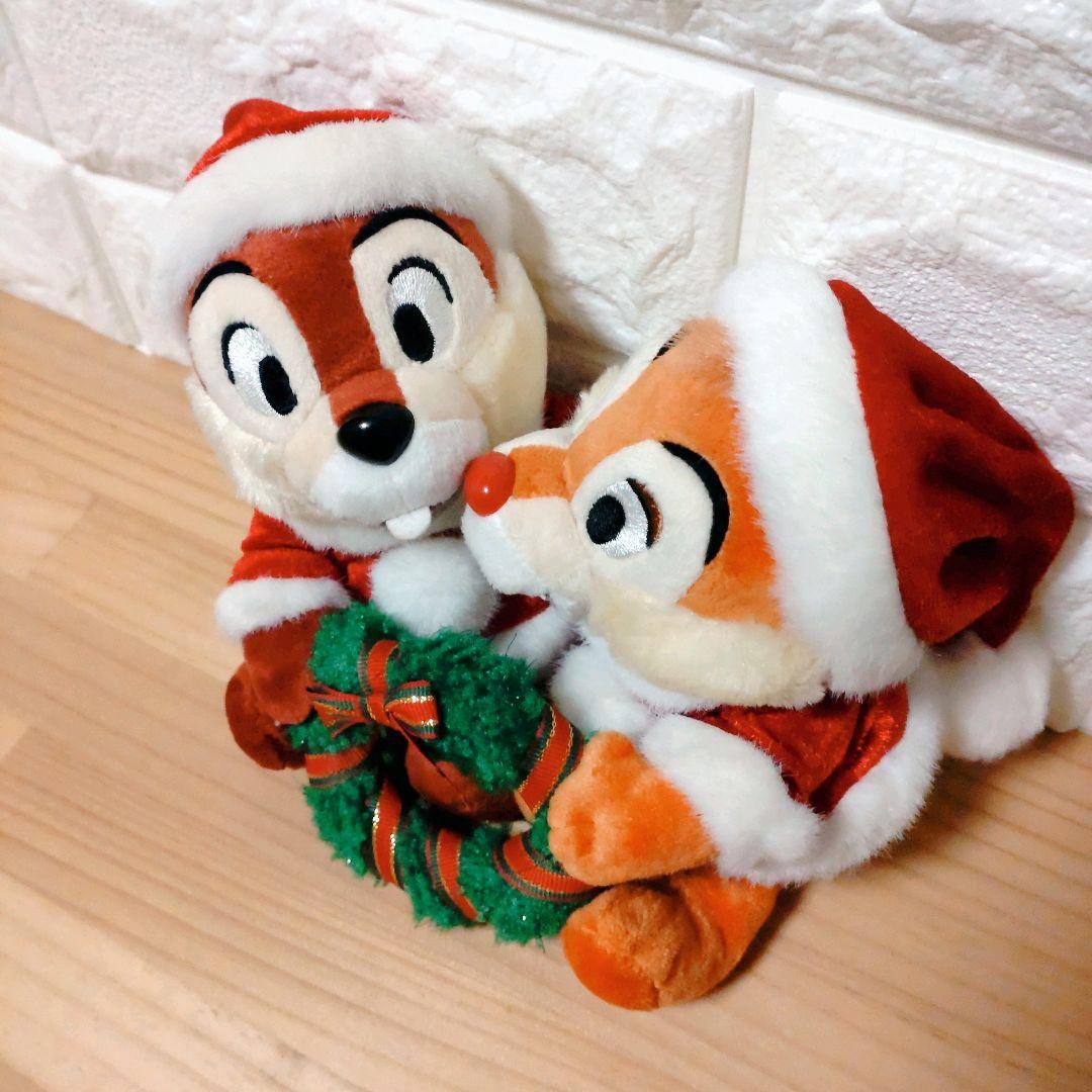 美品】 ディズニーストア チップ デール クリスマス サンタ リース