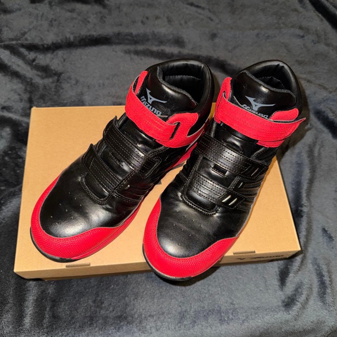 [極美品] Mizuno 安全靴 ブラック/レッド