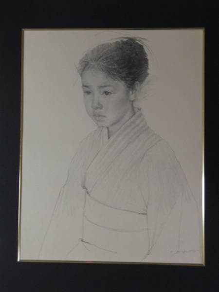 藤井勉、襟、豪華画版画、希少な大判額装用画集より、新品高級額装付 Yahoo!オークション -「藤井勉」(人物画) (油彩)の落札相場・落札価格