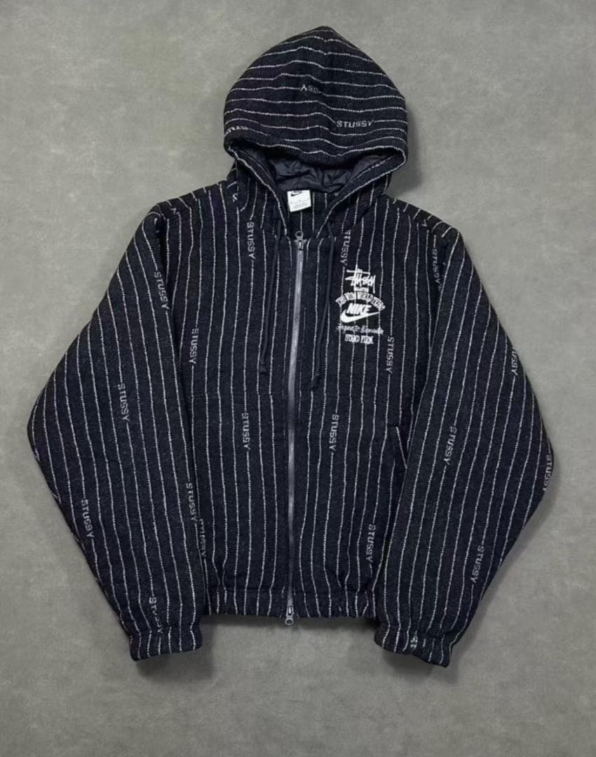 美品Stussy x Nike ストライプ柄ジャケット M