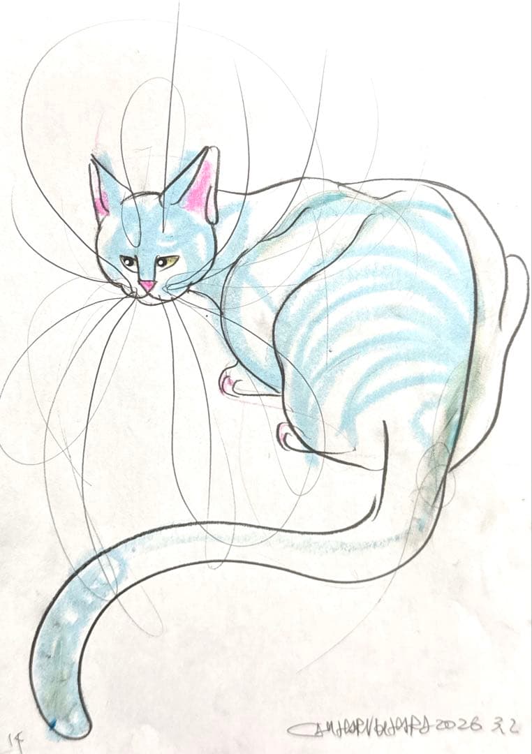 木原千春5分間ドローイング/CATエスキース14 - メルカリ