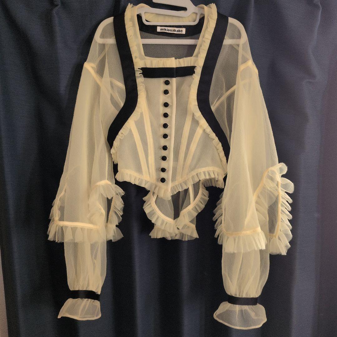 【お値下げ中】MIKIOSAKABE シースルー フリル付き長袖ブラウス