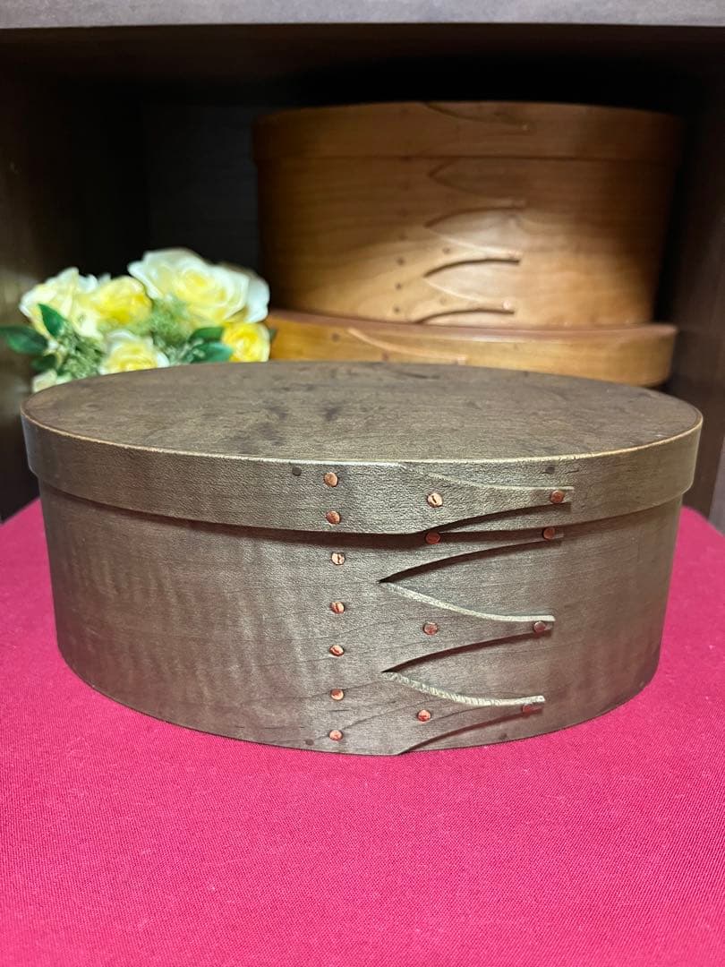 井藤昌志　#4 オーバルボックス　シェーカーボックス　グレー　草木染め IFUJI BOXMAKER｜Oval Box（カエデ草木染）