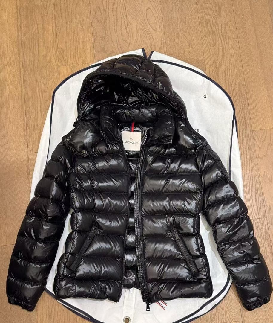 ブラック フード付きダウンジャケット~~ ダウン アウター フード付き ブルゾン ダウンジャケット コート 長袖