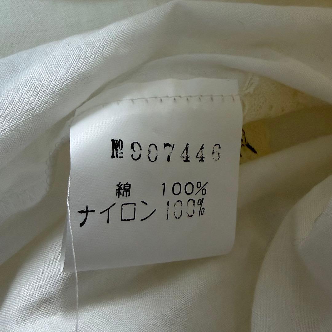 ルイスキャロル　希少　日本製　ドットチュール重ね　ローンフリルブラウスL15