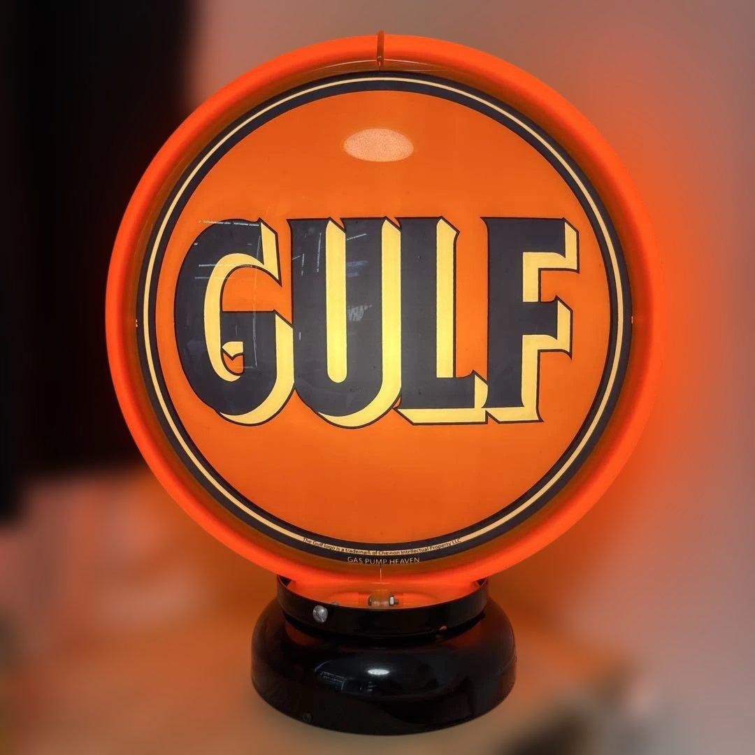 GULF ガスポンプライト グローブ vintage 希少 ガソリン USA