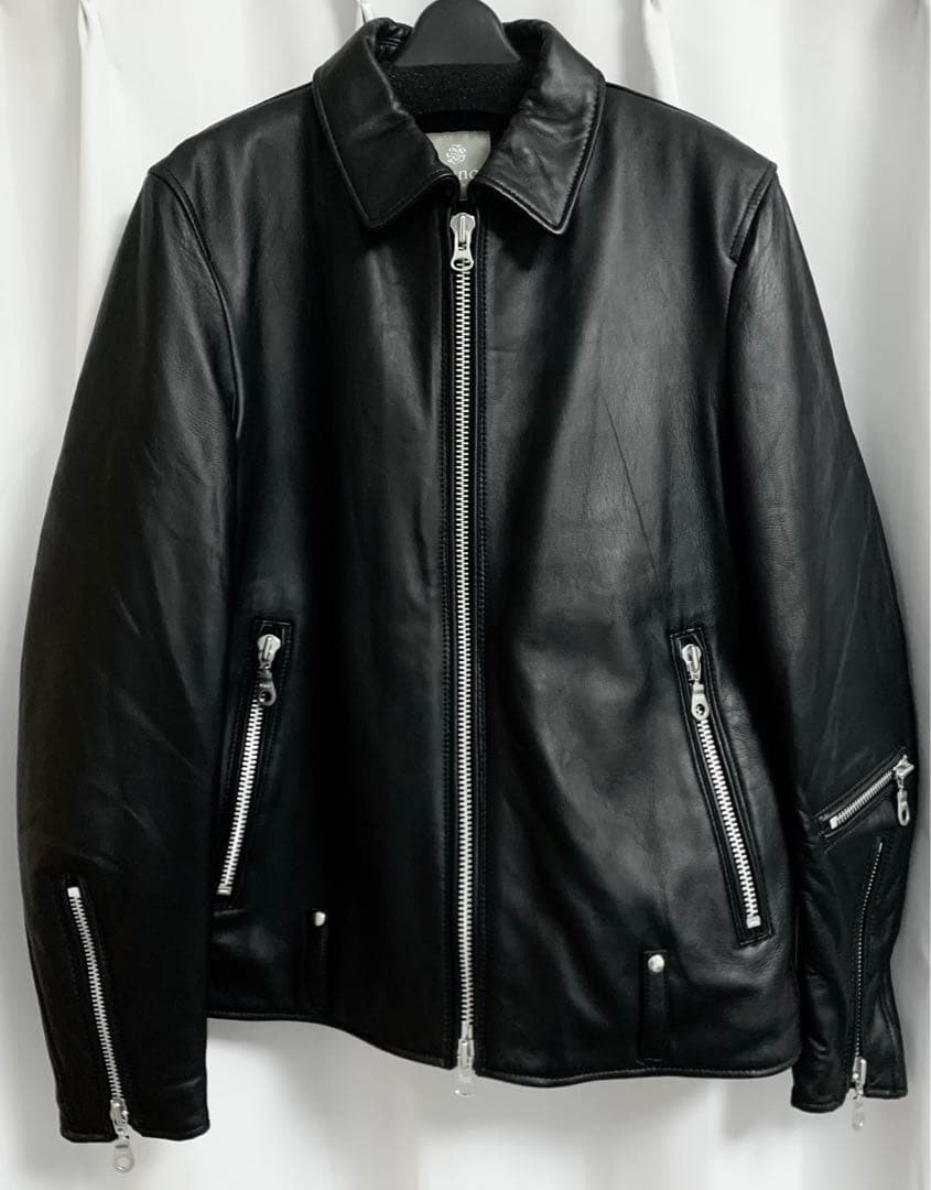 美品Lサイズ◎ NANO UNIVERSE シープレザー 名作シングルライダース