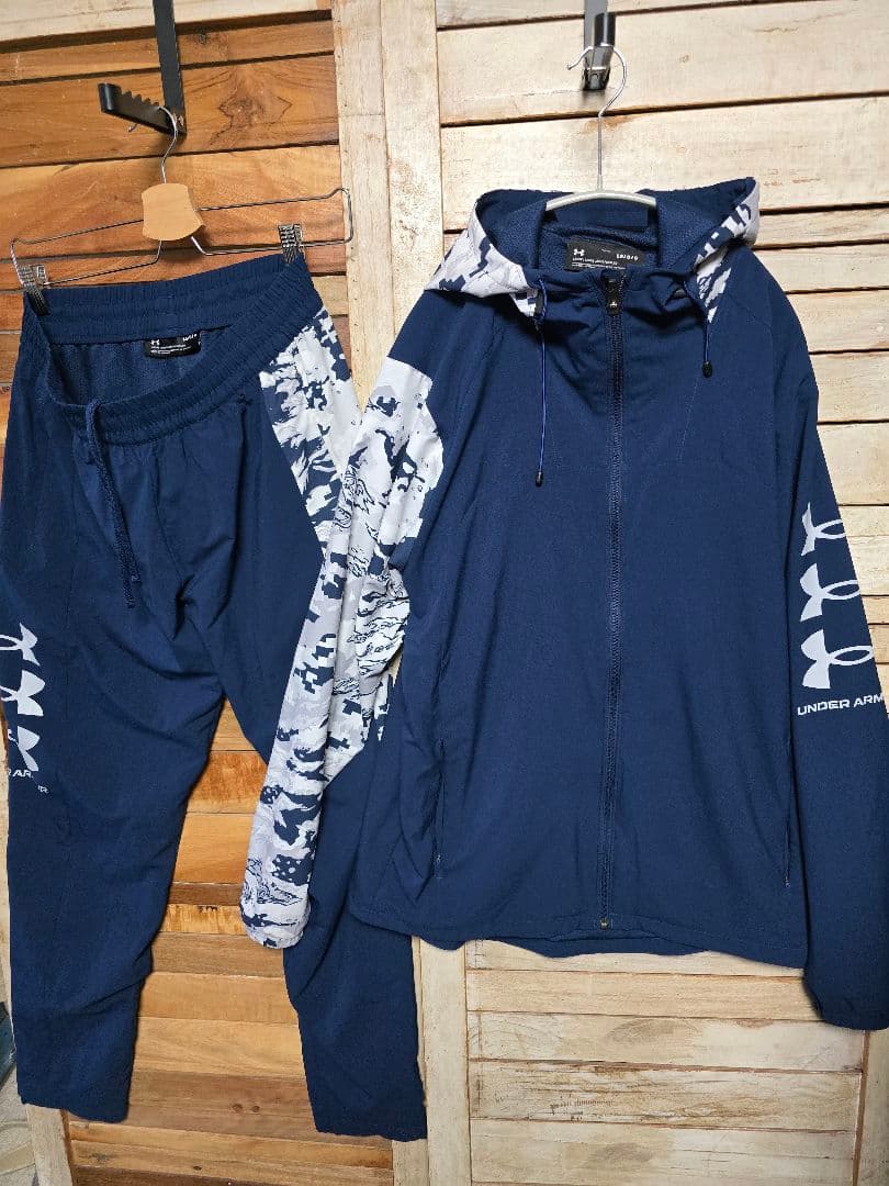 アンダーアーマー☆ウーブンジャケットパンツ 上下セット 裏地付き ジャージ L