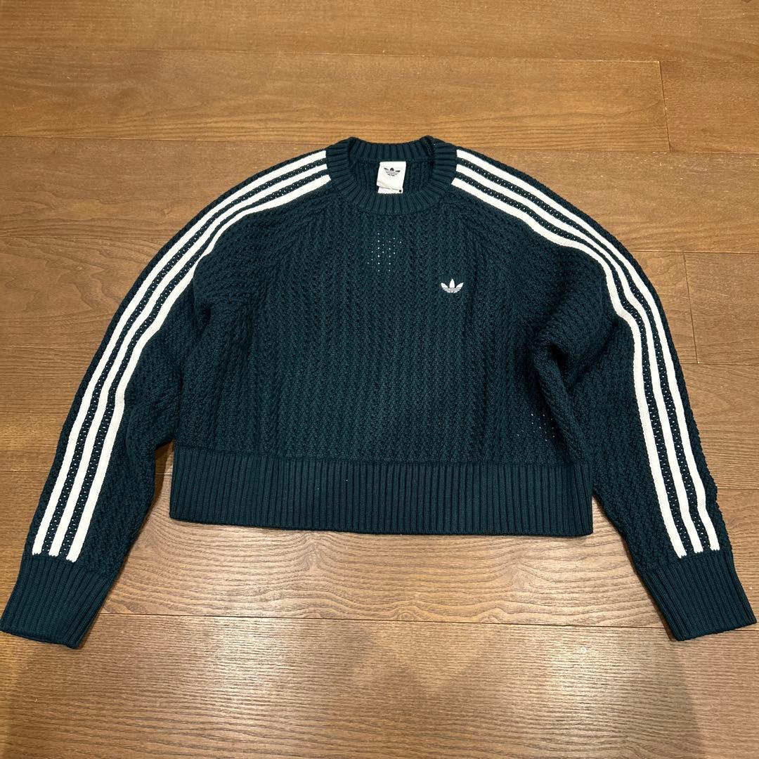 新品 アディダス adidas レディース・クルーネックセーター L グリーン