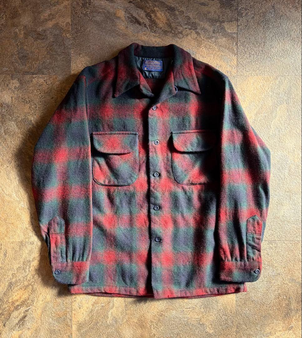70S PENDLETON ペンドルトン オンブレ ボードシャツ オープンカラー