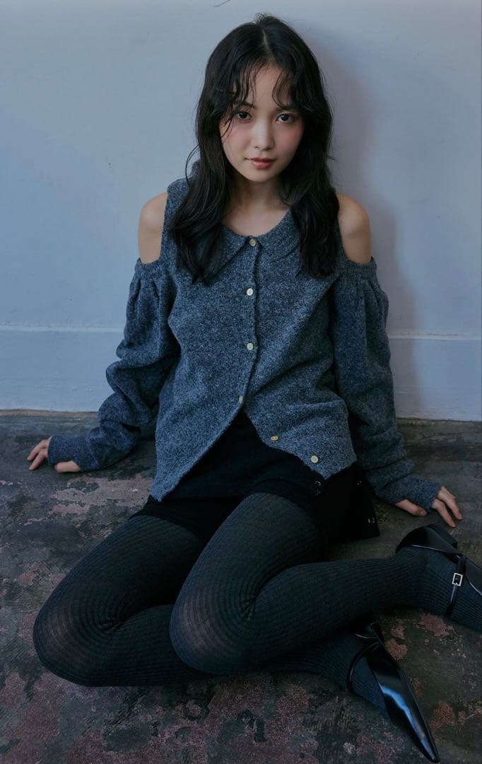 トップス collar design shoulder knit andequal