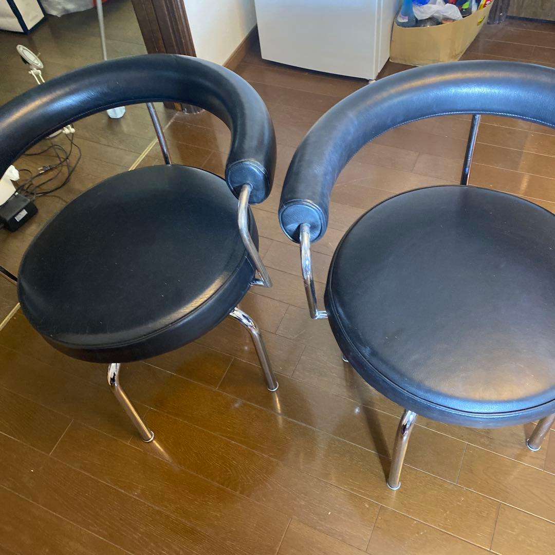 Cassina/OLC7 スウィベルチェアル・ コルビュジエ 二脚セット