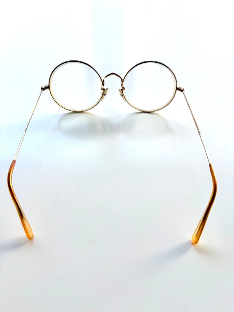 ALGHA ゴールド ラウンドフレーム メガネ アルガ ワークス