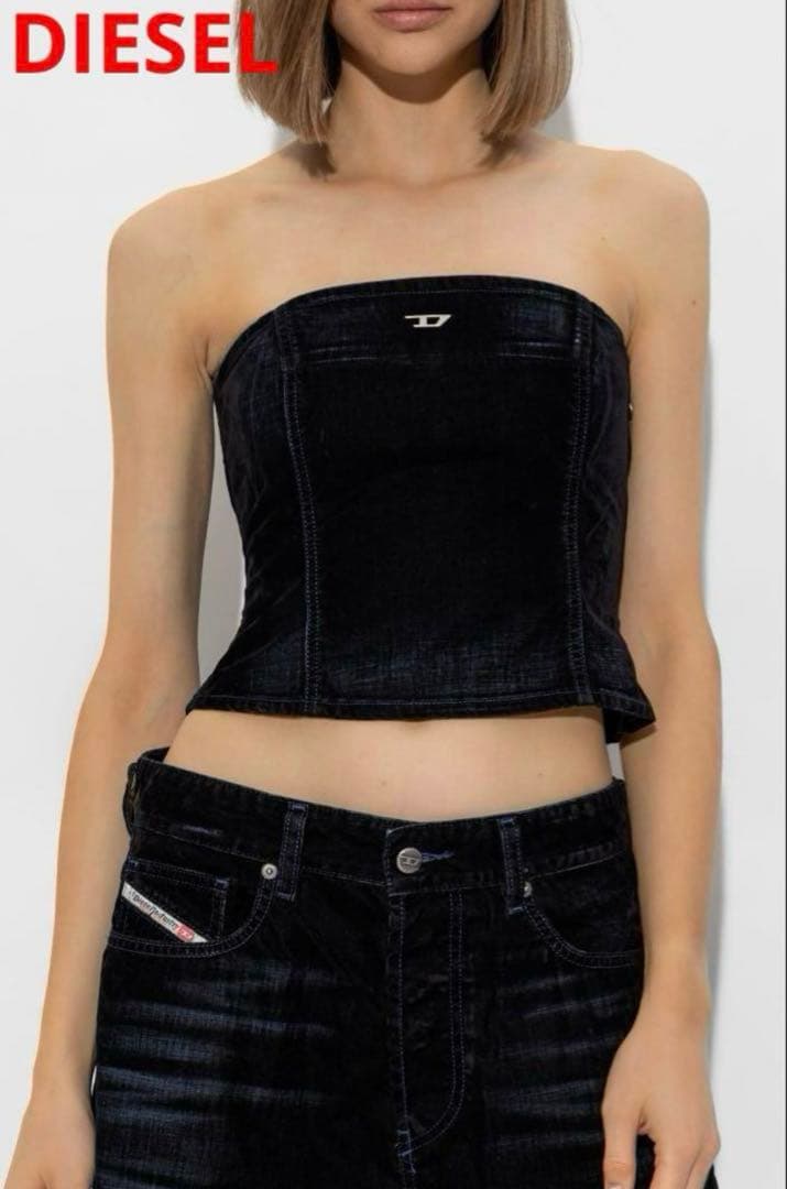 【未使用】DIESEL チューブトップ DE-VILLE-D デニム e6