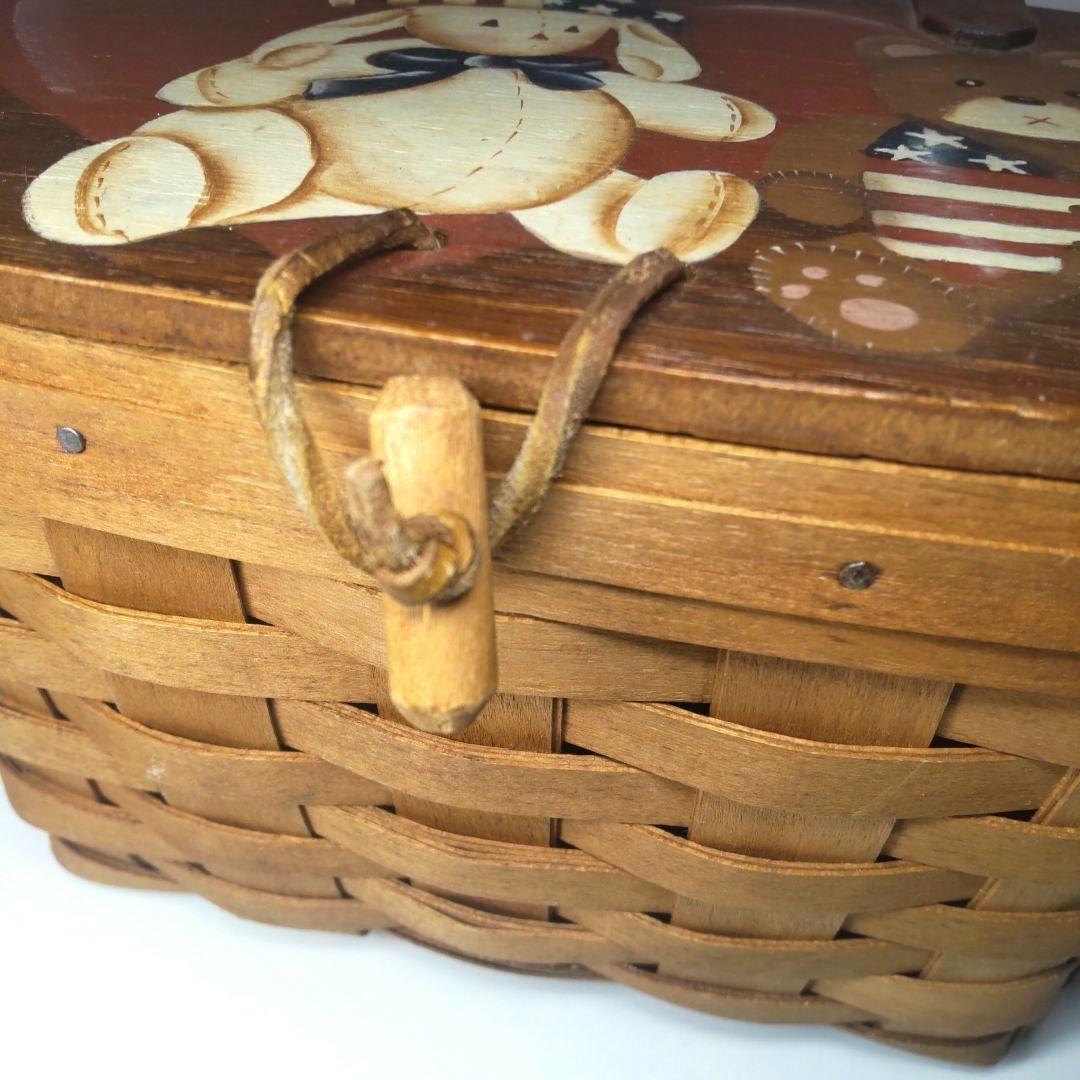 ロンガバーガー longaberger 小物入れ ヴィンテージ木製バスケット