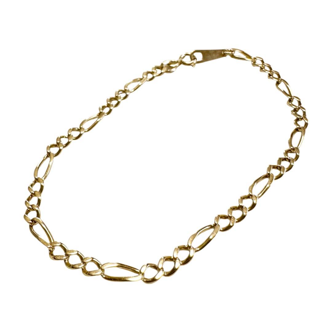 K18 18金 フィガロ ブレスレット 19cm