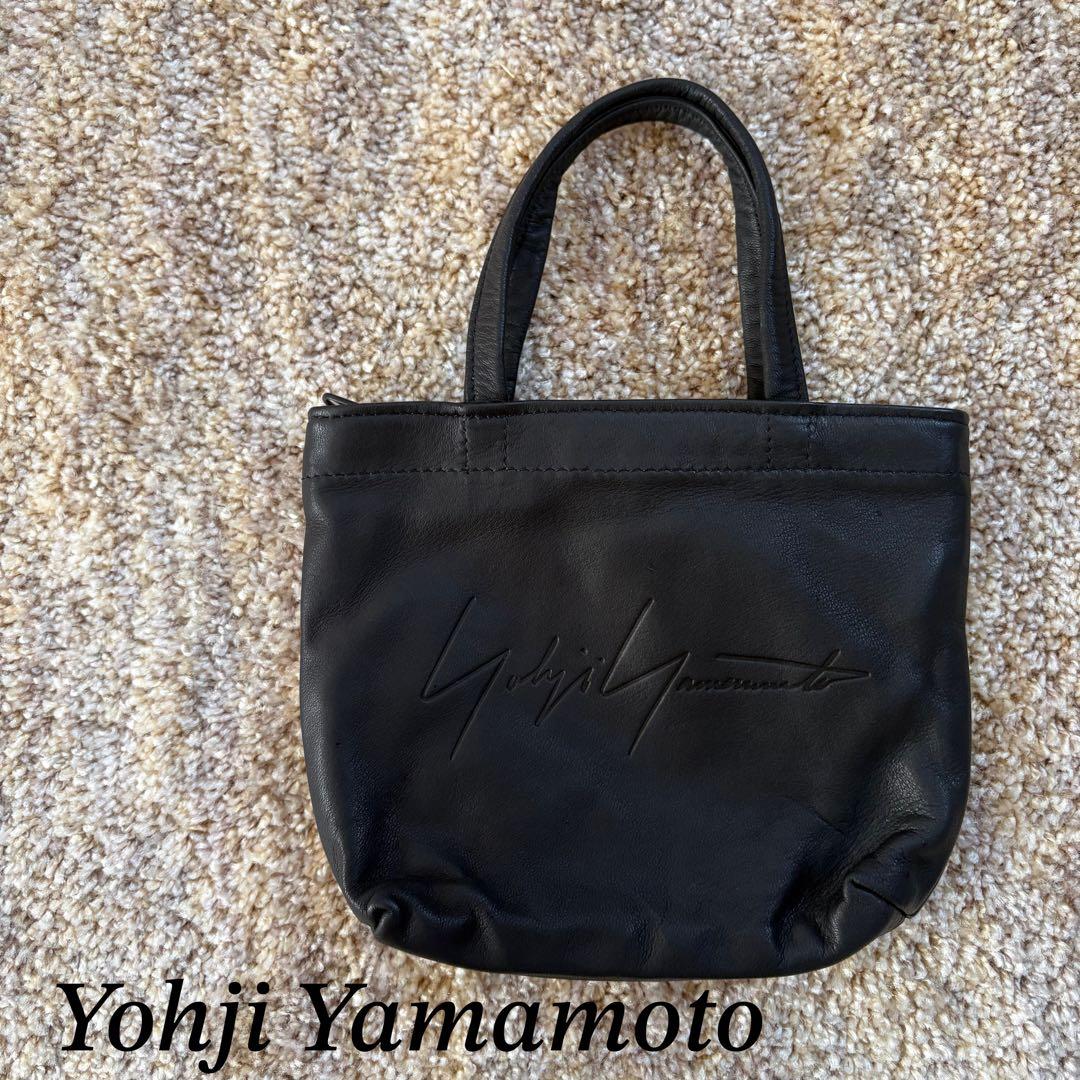 Yohji Yamamoto/ヨウジヤマモト レザーロゴ ミニトートバッグ