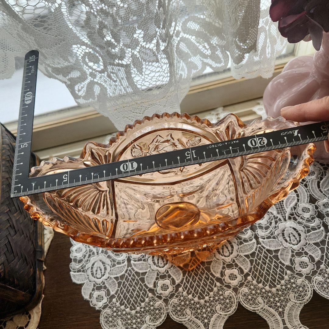 ピンクアンバー 薔薇のコンポート フラワーベース - メルカリ