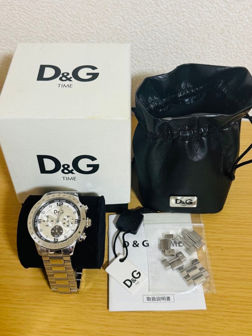 D&G TIME クロノグラフ腕時計 メンズ用 シルバー ドルガバ