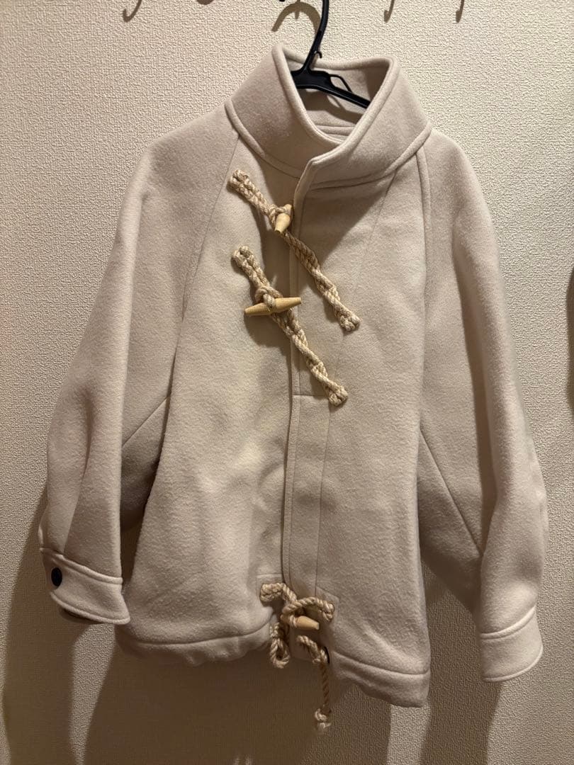 く*ま様 HYKE ホワイト ダッフルコート Sサイズ