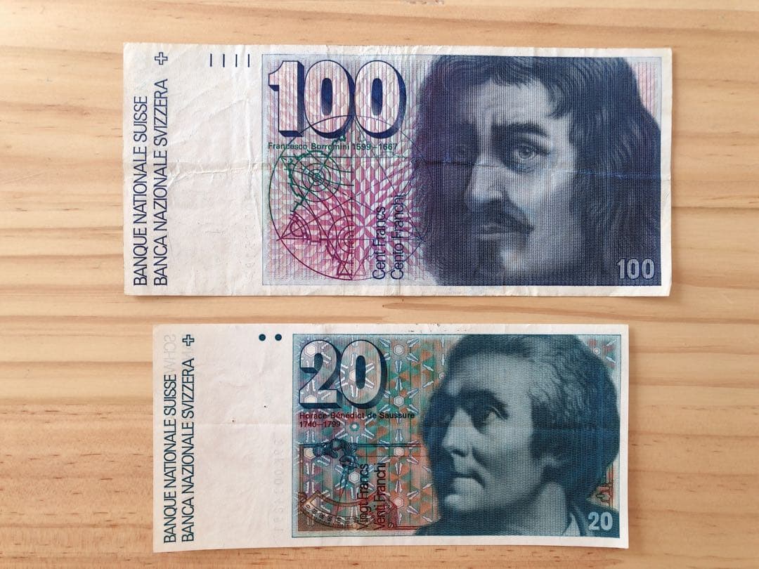 スイス 旧紙幣　100フラン 20フラン セット スイス中銀、新20フラン札を発表 - SWI swissinfo.ch