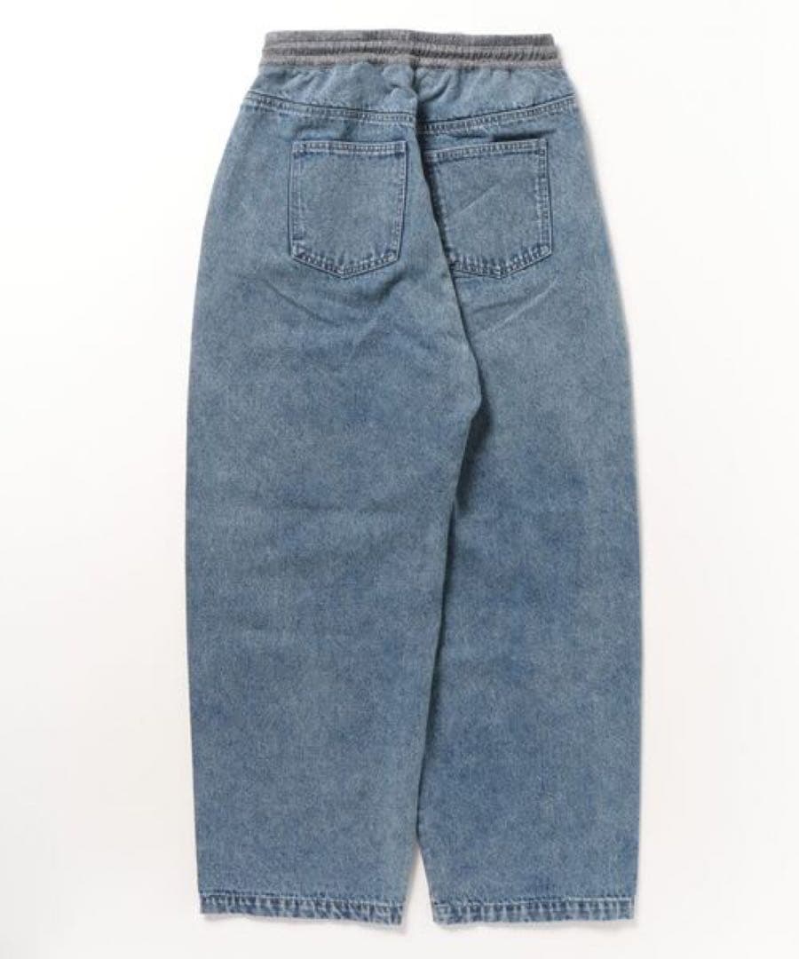 新品 WONEM スウェットブロッキングラインデニムパンツ - メルカリ