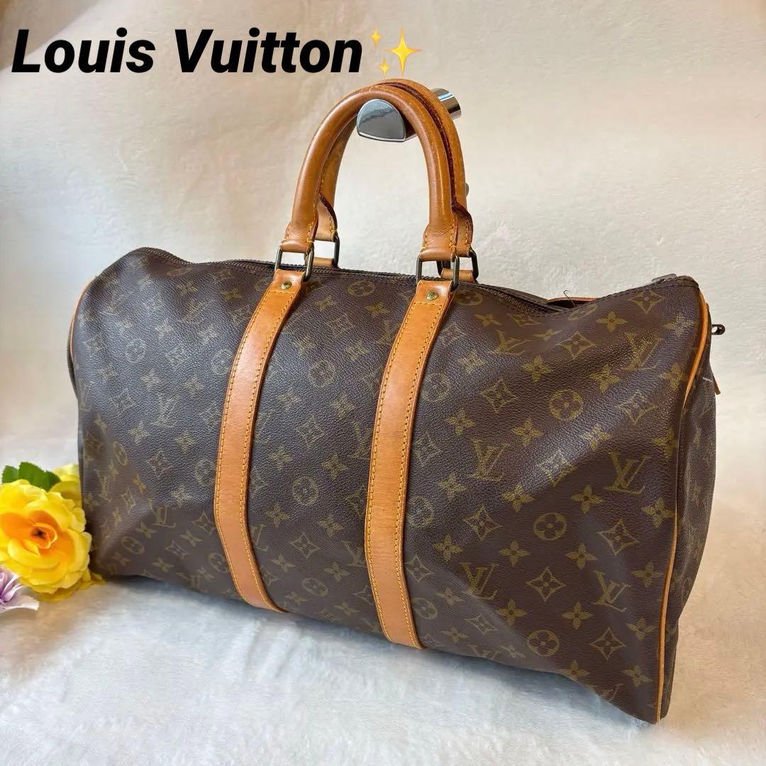 【希少✨】ルイヴィトン　ボストンバッグ　キーポル45レザー　モノグラム